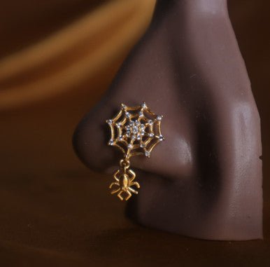 Charlotte Web Spider Nose Stud Ring Piercing