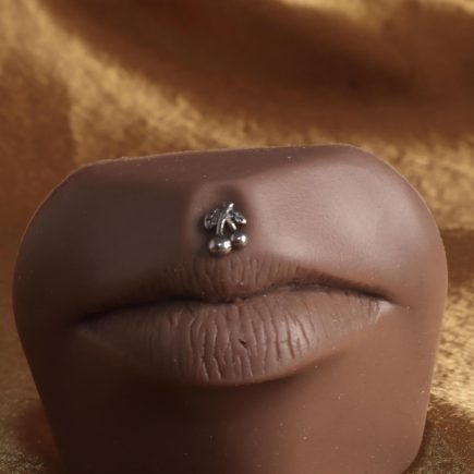 Cherry Silver Drop Lip Labret  Body Jewelry Piercing