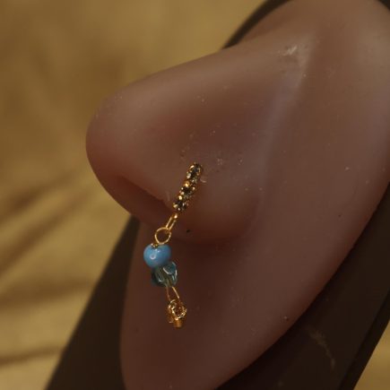 Chic Nose Hoop with Dangling Beads and Balls