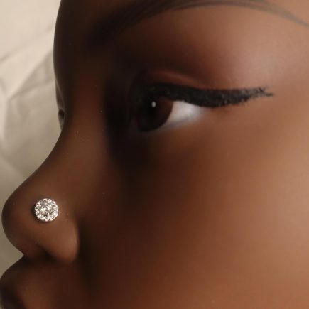 Circle Gem Crystal Nose Stud Piercing