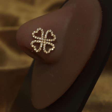 Clover Four Heart Nose Stud