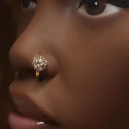 Cora Cubic Zircon Nose Cuff Jewelry