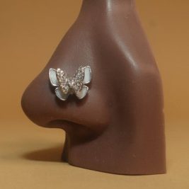 Cubic Zircon Gem Butterfly Magnetic Nose  Jewelry