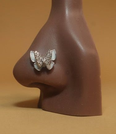 Cubic Zircon Gem Butterfly Magnetic Nose  Jewelry