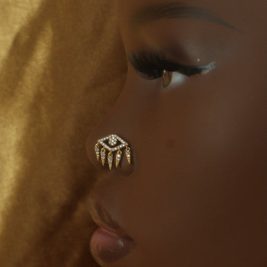 Eyesight Dangling Cubic Zirconia Nose Piercing