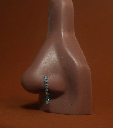Dreams Dangle Cubic Zircon Gem Nose Hoop
