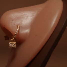 Dangle Lock Nose Hoop Piercing Jewelry