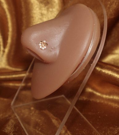 Diomara Cubic Zirconia Gems Nose Stud Ring Piercing
