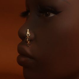 Gold Snatched Heart Nose Stud Piercing Jewelry