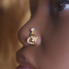 Heart Butterfly Nose Stud Ring Piercing