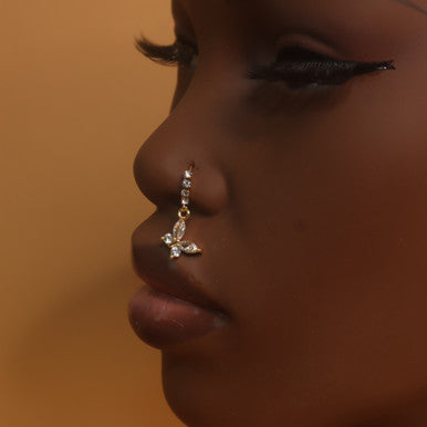 dose Dangle Butterfly Nose Hoop Ring Piercing