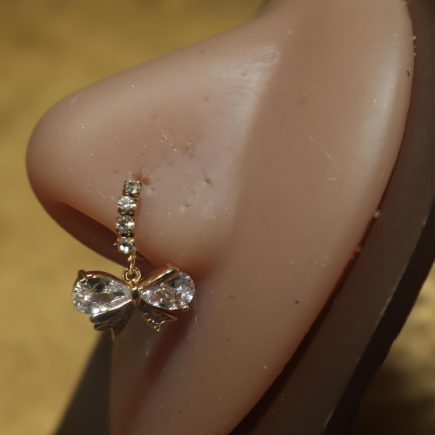 Dangle Bow Nose Hoop
