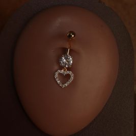 Dangle Heart Shape Navel Ring Piercing