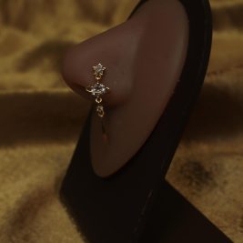 Dangle Two Gem Orb Nose Stud