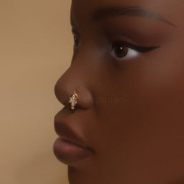 Gold Stargazing Nose Hoop Piercing Jewelry