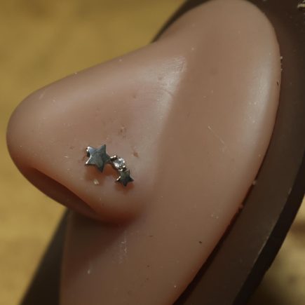 Double Star Charm Nose Ring