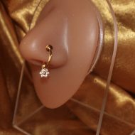 Dangle Flower Cubic Zircon Nose Cuff Jewelry