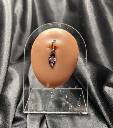 Ebony Puff Girls Non-Piercing Belly Button