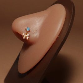Elusive Dangle Butterfly Gems Nose Stud Ring Piercing