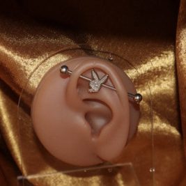 Stainless Steel Bunny Industrial Barbell Body  Jewelry