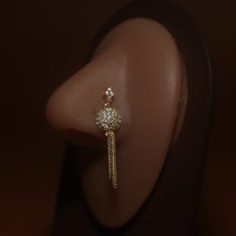 New York Dangle Chain Nose Stud Piercing