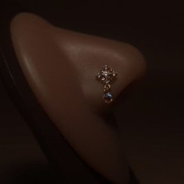 Cassiopeia Dangle Gem Nose Stud Ring