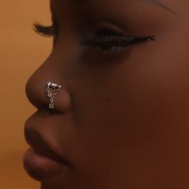 Thrive Dangle Chain Nose Stud Ring Piercing