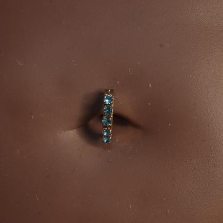Five Line Gem Belly Button Body Piercing