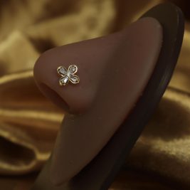 Flower Shape Gem CZ Nose Stud