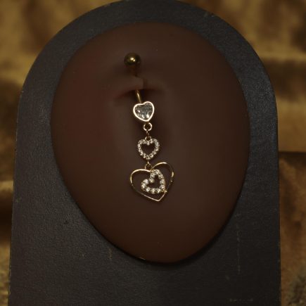 Four Heart Belly Button Navel Ring