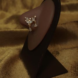 Geometric Double Drop CZ Dangle Nose Stud