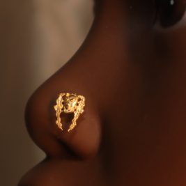 Girl Ski Mask Ponytails Nose Stud Jewelry