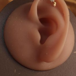 Gold Flower Gem Cartilage Ear Piercing Jewelry