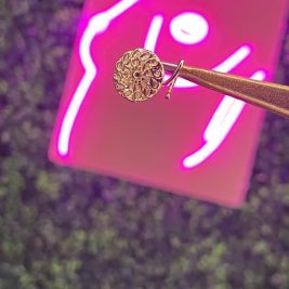 Gold Swirl Art Nose Stud Corkscrew