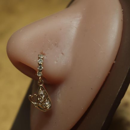 Half Butterfly Nose Hoop