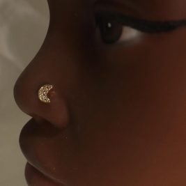 Half Moon Gems Nose Stud Piercing Jewelry