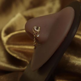 Half Wing Butterfly Chain Nose Stud