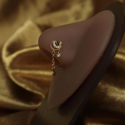 Half Wing Butterfly Chain Nose Stud