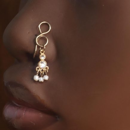 Handmade Dangle Swirl Pearl Charm Nose Cuff