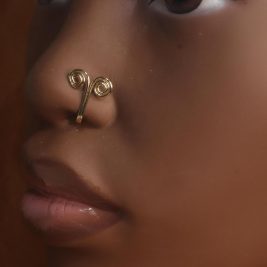 Handmade Low Swirl Loop nose Cuff Non Piercing