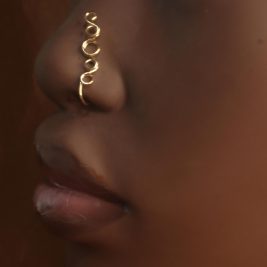 Handmade Wire Five loop Circle Nose Cuff