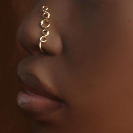 Handmade Wire Five loop Circle Nose Cuff