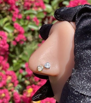 Heart Eye Gems Nose Stud Piercing Jewelry