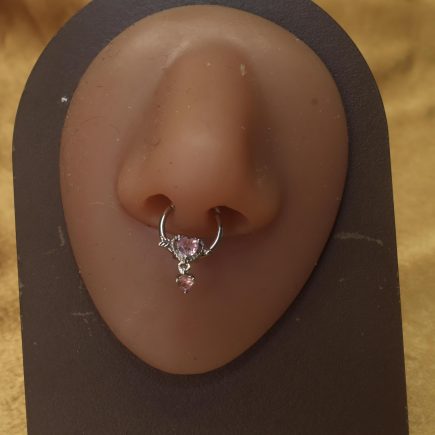 Heartfelt Charms Silver Heart Shaped Septum Dangle Heart