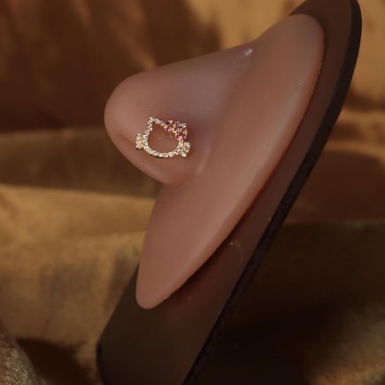 HK Kitty Gem Bow Outline Nose Stud