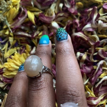 Flower Agate Adjustable Ring
