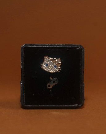 CUTE KITTY DERMAL BODY PIERCING JEWELRY