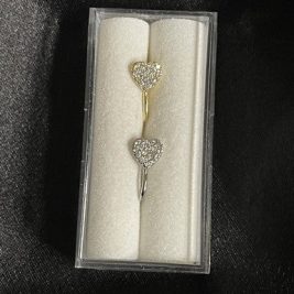 Crystal Paved Heart Nose Cuff Jewelry