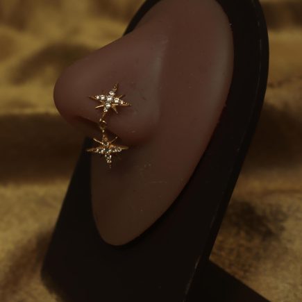 Minimalist Double Star Nose Stud