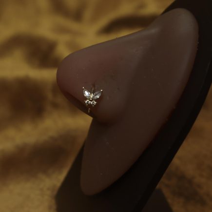 Nature Gemstone Butterfly Nose Hoop